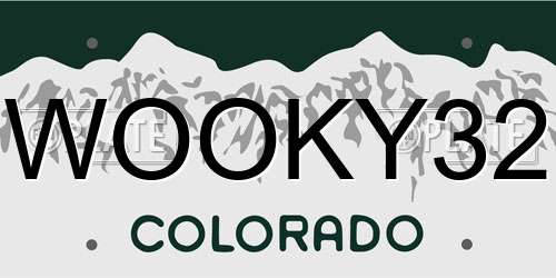 WOOKY32 Colorado License Plate