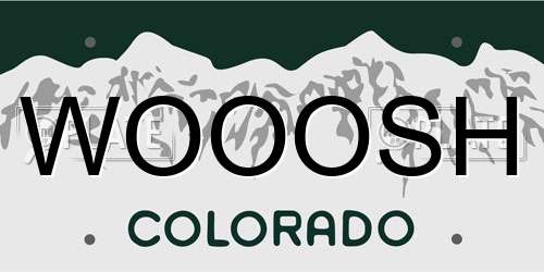 WOOOSH Colorado License Plate