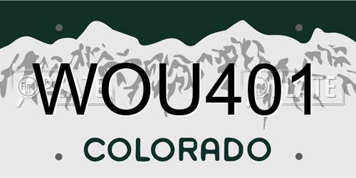 WOU401 Colorado License Plate