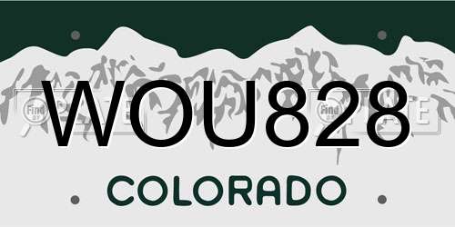 WOU828 Colorado License Plate