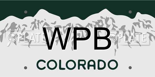 WPB Colorado License Plate