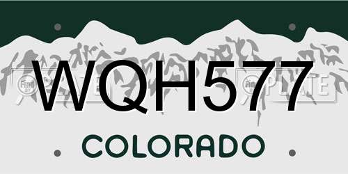 WQH577 Colorado License Plate