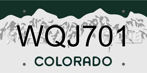 WQJ701 Colorado License Plate