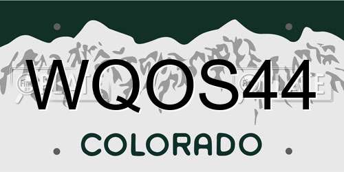 WQOS44 Colorado License Plate