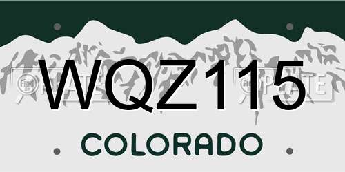 WQZ115 Colorado License Plate