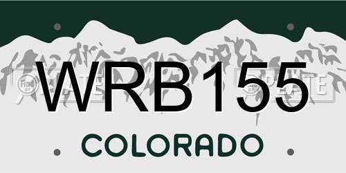 WRB155 Colorado License Plate