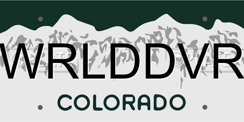 WRLDDVR Colorado License Plate
