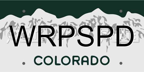 WRPSPD Colorado License Plate