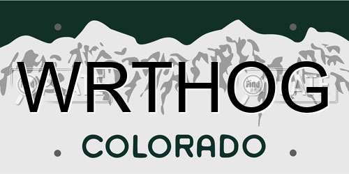 WRTHOG Colorado License Plate