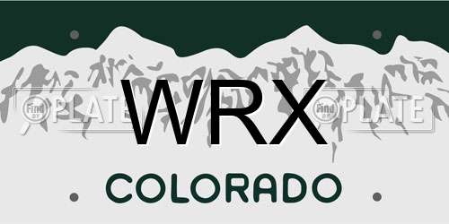 WRX Colorado License Plate