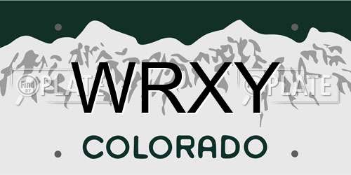 WRXY Colorado License Plate