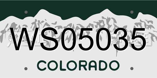 WS05035 Colorado License Plate