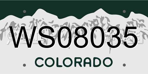 WS08035 Colorado License Plate