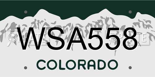 WSA558 Colorado License Plate