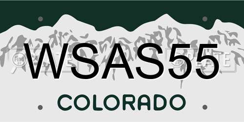 WSAS55 Colorado License Plate