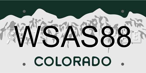 WSAS88 Colorado License Plate