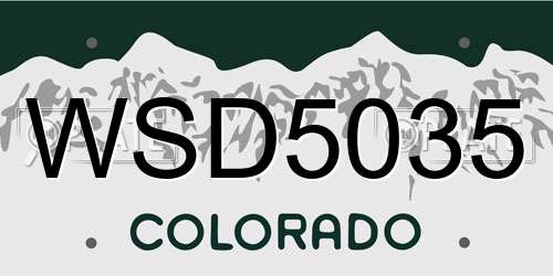 WSD5035 Colorado License Plate