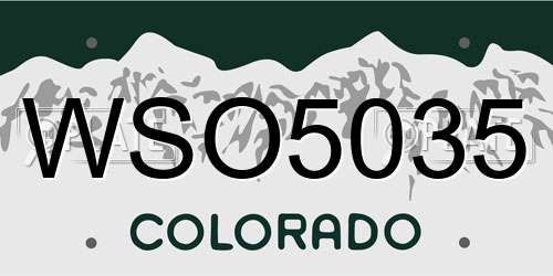 WSO5035 Colorado License Plate