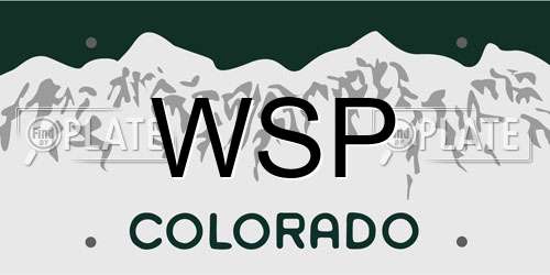 WSP Colorado License Plate