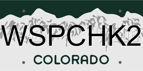 WSPCHK2 Colorado License Plate