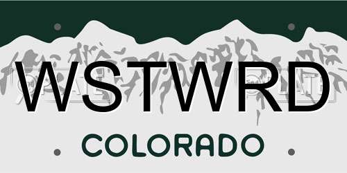 WSTWRD Colorado License Plate