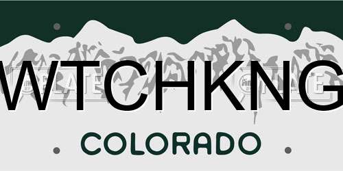 WTCHKNG Colorado License Plate