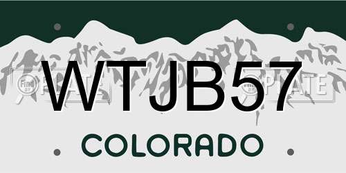 WTJB57 Colorado License Plate