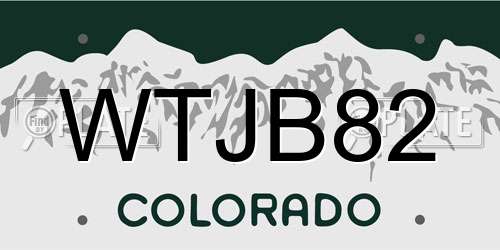 WTJB82 Colorado License Plate