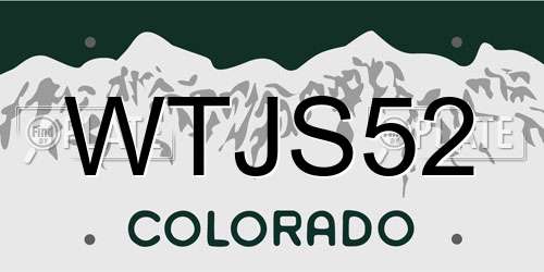 WTJS52 Colorado License Plate