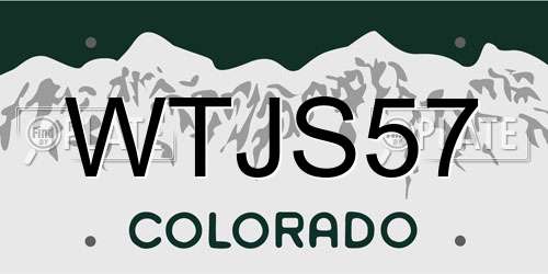 WTJS57 Colorado License Plate