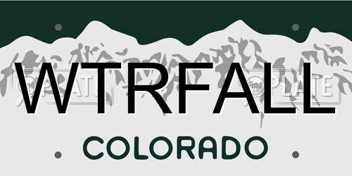 WTRFALL Colorado License Plate