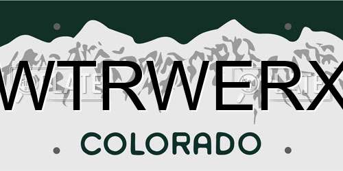WTRWERX Colorado License Plate