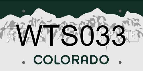 WTS033 Colorado License Plate