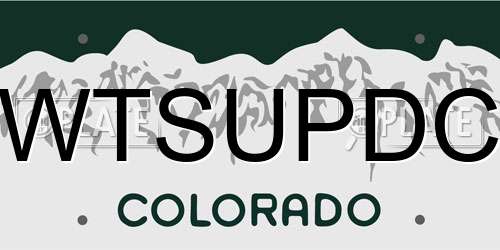 WTSUPDC Colorado License Plate