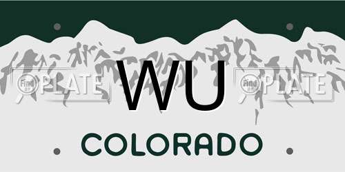 WU Colorado License Plate