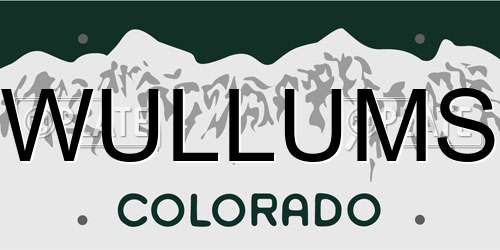 WULLUMS Colorado License Plate