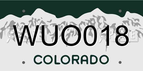WUO018 Colorado License Plate