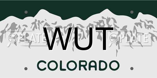 WUT Colorado License Plate