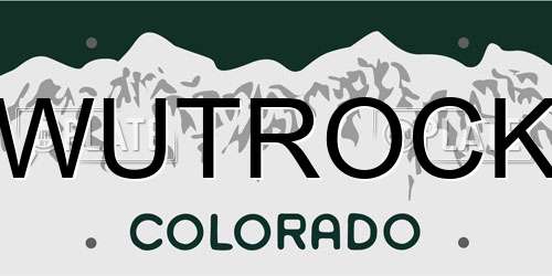 WUTROCK Colorado License Plate