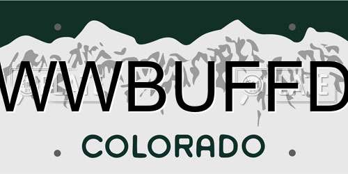 WWBUFFD Colorado License Plate