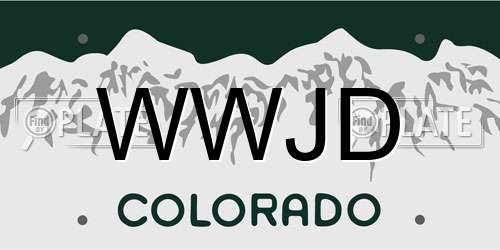 WWJD Colorado License Plate