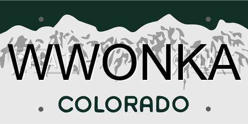 WWONKA Colorado License Plate