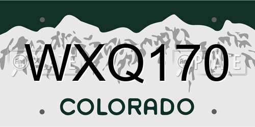 WXQ170 Colorado License Plate