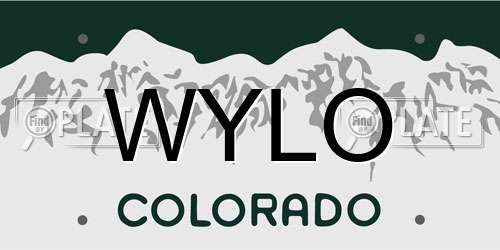 WYLO Colorado License Plate