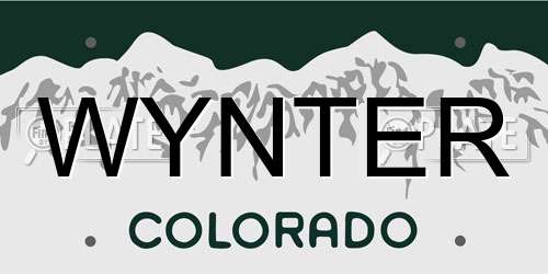 WYNTER Colorado License Plate