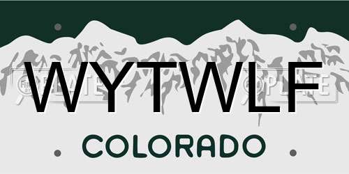 WYTWLF Colorado License Plate