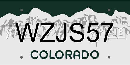 WZJS57 Colorado License Plate