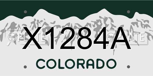 X1284A Colorado License Plate