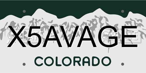 X5AVAGE Colorado License Plate