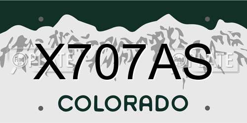 X707AS Colorado License Plate